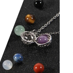 Openwork Carved Flower Pendant Colorful Beads Necklace